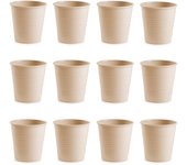 Plastic Forte - Lote de 12 Vasos de Agua de 120 ml Reutilizables. Ideal Fiestas. Marrón