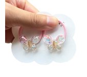 2PCS Lovely White Transparent Glitter Bunny Girls Elastic Hair Bands Hair Accessories Children Hair Ties Baby Headwear
