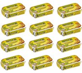 12 LATAS DE SARDINAS EN ACEITE DE OLIVA ECOLOGICO VIRGEN EXTRA MINERVA,  SABOR Y CALIDAD.