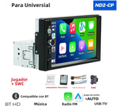 Navifly-REPRODUCTOR Multimedia with Pantalla táctil HD de 7 pulgadas para Coche, autorradio Universal with reproductor MP5, FM, Estéreo, Carplay, 1DIN, ND2