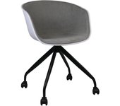 Thinia Home - Silla de Escritorio Ergonómica Simply, Silla de Oficina, con Ruedas, Giratoria 360º, con Reposabrazos, Diseño Moderno, Cómoda, Color Gris