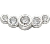 JHJT G23 Titanium Dermal Anchor Cubic Zirconia Surface Skin Implant Piercing Body Jewelry