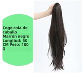 DIFEI Synthetic Grab Clip Ponytail Hair Extension Wig Natural Black 60CM Clip On Woman Horse tail Wig Long Straight Hairpiece