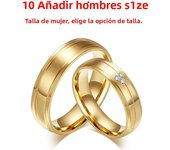 Vnox 2pcs/lots Couple Ring 316l Stainless Steel Engagement Wedding Jewelry Gold-color for Love