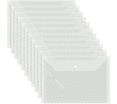 10 PCS Plastic Folders for Document, A4 Size Plastic Envelopes with Snap Closure, Clear File Folders Bags for School Office