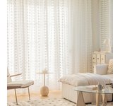1pc Sweet and Soft Pom Pom Sheer Curtain for the Girls Room Decor,Rod Pocket,Transparent Gauze Curtain,Home Decoration