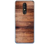 Tumundosmartphone Funda Gel Tpu para Alcatel 3 2019 diseño Madera 02 Dibujos