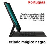 Smart Folio for Samsung Galaxy Tab S9 S8 S7 FE Plus 12.4 for Tab S9 FE+ S9+ S8+ S7+ 12.4" TouchPad Backlight Magic Keyboard Case