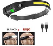 COB LED Flashlight USB Rechargeable Hand Sweep Sensor Headlamp 5 Lighting Modes Head Torch Camping Fishing Work Head Light