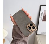 Leather Phone Case For Iphone 13 11 12 14 15 16 Pro Max Plus Electroplated Frame Lambskin Phone Shell For IPHON 14 15 16 Promax