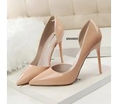 Women Party 7.5cm 10.5cm High Heels Office Patent Leather Pumps Lady Stiletto Low Heels Scarpins Cutout Elegant Orange Red Shoes