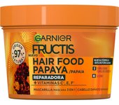 GARNIER Fructis Hair Food Papaya Sets de Champú, Acondicionador o Mascarilla 3 en 1 para Cabello Dañado