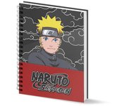 Karactermania - Cuaderno A4 Naruto Nubes - Tapa Dura Resistente - 120 Hojas Cuadradas - Encuadernación en Espiral - Diseño de Naruto - Cuadrícula de 5 Mm