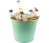 KOALA PASTEL Cubitera Metal Galvanizado 5L Verde Metalizado Facil de limpiar Apilable
