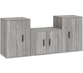 vidaXL Set de muebles para TV 3 piezas madera contrachapada, Mueble de Salon, Mueble TV, Mueble TV salon, Mesa de TV, Mueble tele