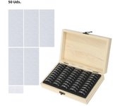 Coin Storage Box With Adjustment Pad 20/30/50/100PCS Adjustable Wooden Commemorative Coin Collection Case Holder Capsules