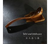 Cuchara sopera de mango largo de teca, colador de madera, espátula antiadherente para ollas, utensilios de cocina de madera de acacia, espátula de madera, cuchara pequeña de madera para arroz, cuchara para fideos