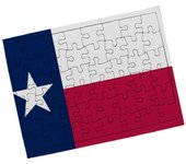 MERCHANDMANIA PUZZLE PEQUEÑO TAMAÑO APROX. A5 DE 48 PIEZAS CON MARCO bandera tejas pais gobierno estadounidense rompecabezas puzle para adulto