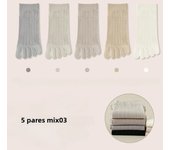 5 Pairs Premium Toe Socks Women Summer Mesh Ankle Socks with Separate Fingers Cotton Sports Five Finger Socks Ladies