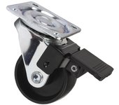 Rueda de polipropileno con placa de 42 mm y freno con diámetros desde 25mm hasta 50 mm para pesos hasta 50 kg COFAN