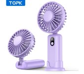 TOPK-miniventilador de mano para habitación, ventilador de escritorio USB, Personal, recargable, portátil, de refrigeración, plegable, eléctrico, 5000mAh