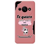 Tumundosmartphone Funda Silicona Líquida Rosa para Xiaomi Redmi A3 diseño Vaca Dibujos