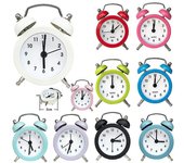 Reloj de Alarma Twin Bell Loud para durmientes pesos dormitorio Luz Amarilla Mini