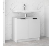 vidaXL Armario de baño madera contrachapada blanco 64,5x33,5x59 cm