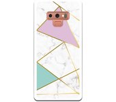 Funda compatible con Samsung Galaxy Note 9 - mármol colores franja dorada