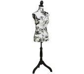 WANDERLUST DECO Maniquí Realista de Madera y Espuma Forrado de Tela Negro - Uso para Exhibir Ropa y Accesorios