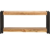 vidaXL Mueble de TV madera maciza de acacia Negro, Mueble de Salon, Mueble TV, Mueble TV salon, Mesa de TV, Mueble tele