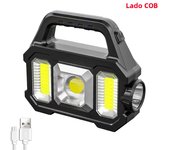 Portable Solar USB Rechargeable Flashlight COB LED Super Bright Torch Outdoor Camping Fishing Emergency Working Lantern