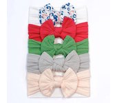 Juego de 5 lazos anchos para niña, turbante suave elástico para el pelo de recién nacido, diademas de nailon para niños, accesorios para el cabello para bebé, regalo