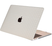Carcasa para MacBook de Cuero Sintético Trenzado Beige