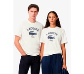 LACOSTE Camiseta Lacoste de hombre con estampado exclusivo blanco