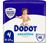DODOT | Sensitive - Pañales, 9 A 14 Kg, Blanco, Talla 4, Vanilla, 48 Unidades