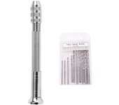 Mini Micro Aluminum Hand Drill With 10pcs 0.8mm-3.0mm Alloy Steel Twist Drills,Handmade Tools ﻿