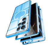 For Samsung Galaxy S24 S23 S21 S22 Ultra Case Magnetic wireless charge Metal 360° Full Screen Glass HD Camera Protection Cover