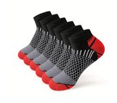 6 Pairs Mens Short Sports Socks Four Season For Running Breathable Casual Soft Comfortable Polyester Sports Socks