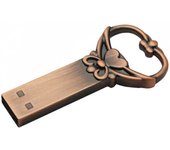 Copper Love Heart Pen Drive 128GB Retro Metal USB Flash Drive 64GB Key Memory Stick Creative Gift Pendrive 64GB External Storage