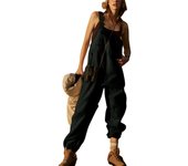 Womens Fleece Overalls One-piece Bibs Jumpsuits Adjustable Suspender Straps Warm Winter Fuzzy Ski Pants
