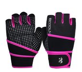 Guantes de fitness Boton, antideslizantes, para levantamiento de pesas, para hombres y mujeres, guantes deportivos de medio dedo.