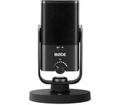 Microfono estudio rode nt - usb mini usb - c - 121db - 20hz - jack 3.5mm - base incluida - negro