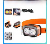 Rechargeable Headlamp Flashlight Bright LED Outdoor Motion Sensor Headlights Emergency Head Lamp Camping Fishing Head Light