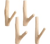 Pieces Gancho de Madera Natural, Gancho de Madera, Perchero de Pared Cilíndrico, Gancho Decorativo, Perchero de Madera para Colgar Abrigos, Sombreros, Bolsas, Toallas (Ancho 2 - 3 cm)