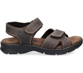 Sandalia Panama Jack Sanders Basics - Piel Autentica - Color Brown - Cierre Autoadherente