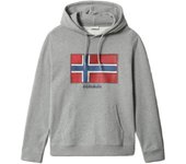 Sudadera Birol H, Marca Napapijri, Color Gris Jaspeado, Variedad de tallas, Para Hombre