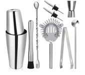 1/3/6/9/11pcs Cocktail Shaker Set Stainless Steel Bartender Kit Cocktail Mixer Wine Martini Boston Shaker Party Bar Tools
