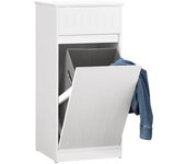 SoBuy BZR110-W Cesto para Ropa Sucia Armario Multifuncional de baño con 1 Cesto y 1 Cajón Blanco 40 x 39 x 86 cm ES