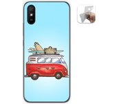 Tumundosmartphone Funda Gel Tpu para Xiaomi Redmi 9A / 9AT diseño Furgoneta Dibujos